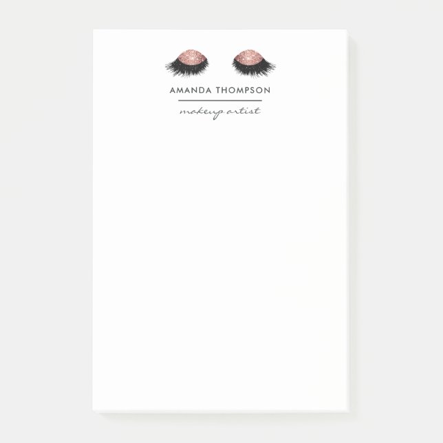 Rose Gold Glitzer Eyes Post-it Klebezettel (Vorderseite)