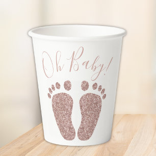 Rose Gold Glitzer Feet Baby Showroom Pappbecher