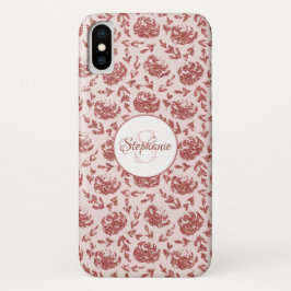 Rose Gold Glitzer Floral Monogram Case-Mate iPhone Hülle