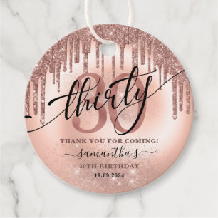 Rose Gold Glitzer & Foil 30. Geburtstag Vielen Dan Geschenkanhänger