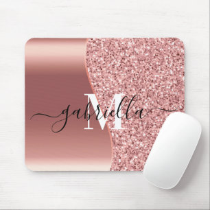 Rose Gold Glitzer Foil Mousepad