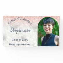 Rose Gold Glitzer Foto Glückwunsch Abschluss