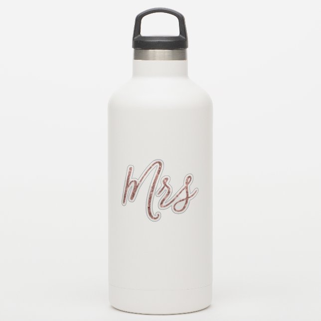 Rose Gold Glitzer Frau Vinyl Cut Aufkleber (Wassserflasche)
