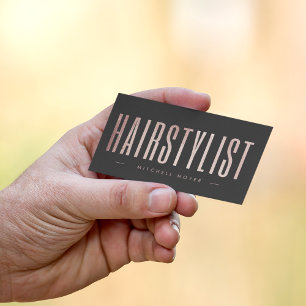 Rose Gold Glitzer Friseur Friseursalon Visitenkarte