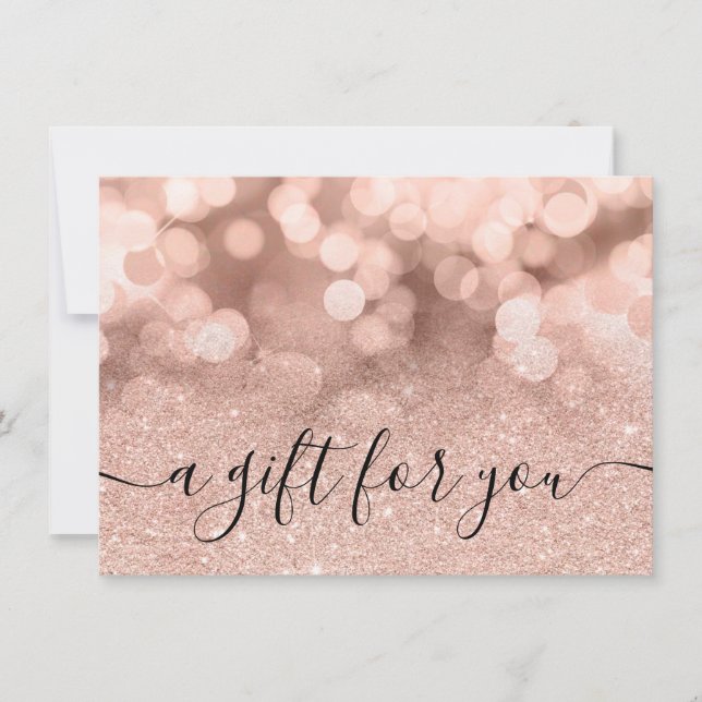 Rose Gold Glitzer funkeln elegante Geschenkgutschr (Vorderseite)