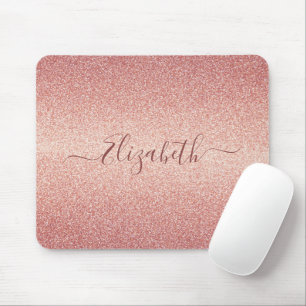 Rose Gold Glitzer Funkelname Mousepad