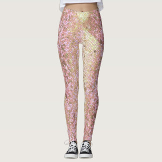 Rose Gold Glitzer Funkelnd Blende Mode Yoga Pants Leggings