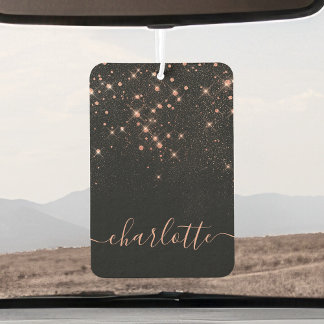 Rose Gold Glitzer Funkelnd Elegantes Glamour Scrip Autolufterfrischer