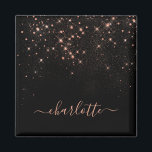Rose Gold Glitzer Funkelnd Elegantes Glamour Scrip Magnet<br><div class="desc">Erstellen Sie Ihren eigenen personalisierten Schwarz-Rose-Gold-Diamant-Funkelmagneten mit Ihrem benutzerdefinierten,  handgeschriebenen Skriptnamen.</div>