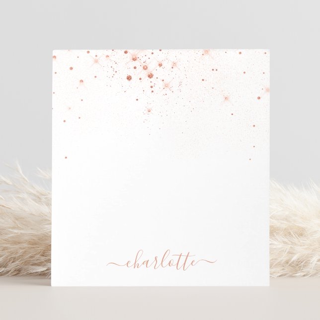 Rose Gold Glitzer Funkelnd Elegantes Glamour Scrip Notizblock (Von Creator hochgeladen)