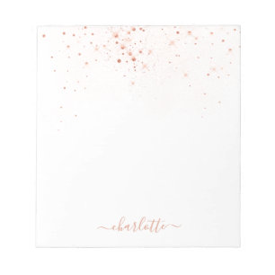 Rose Gold Glitzer Funkelnd Elegantes Glamour Scrip Notizblock