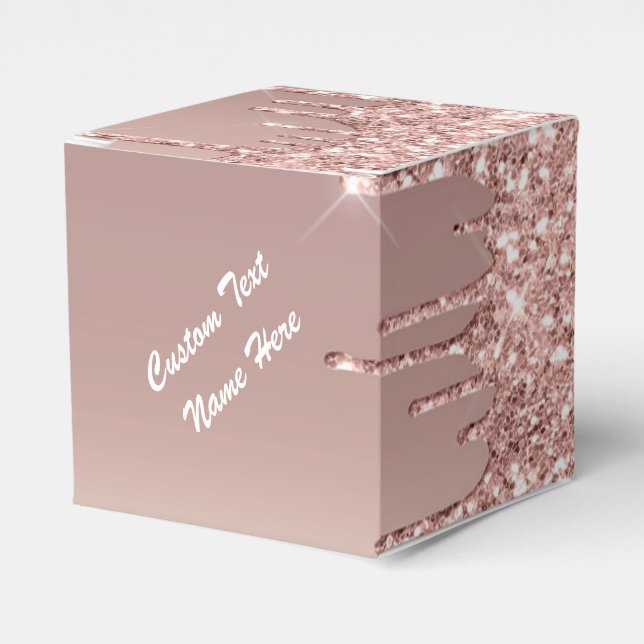 Rose Gold Glitzer Funkelnd Geschenkboxen Benutzerd Geschenkschachtel (Vorderseite)