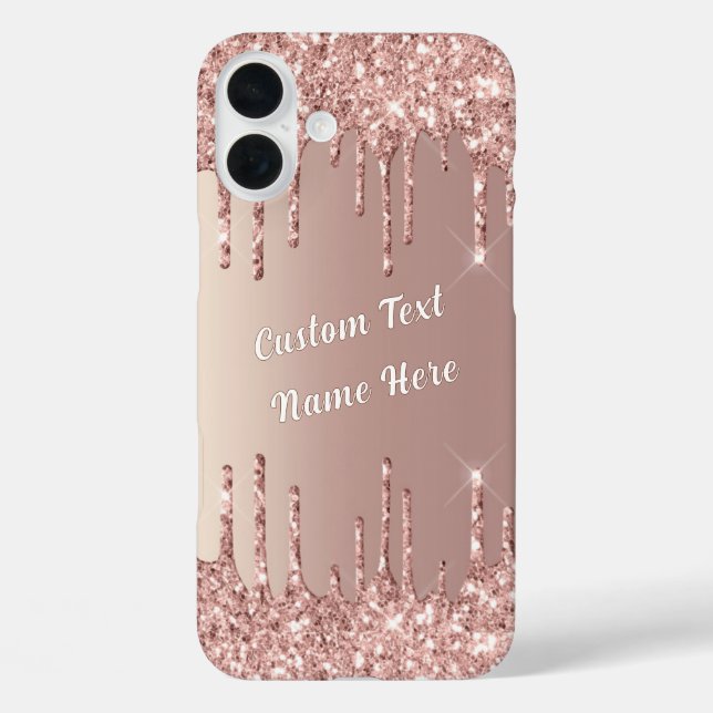 Rose Gold Glitzer Funkelnd iPhone Case - benutzerd (Rückseite)