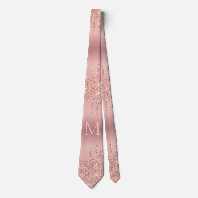 Rose Gold Glitzer Funkelnd Krawatte mit benutzerde (Vorderseite)
