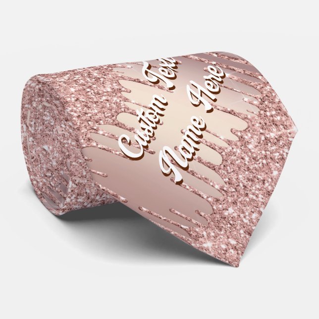 Rose Gold Glitzer Funkelnd Nacktband und benutzerd Krawatte (Gerollt)