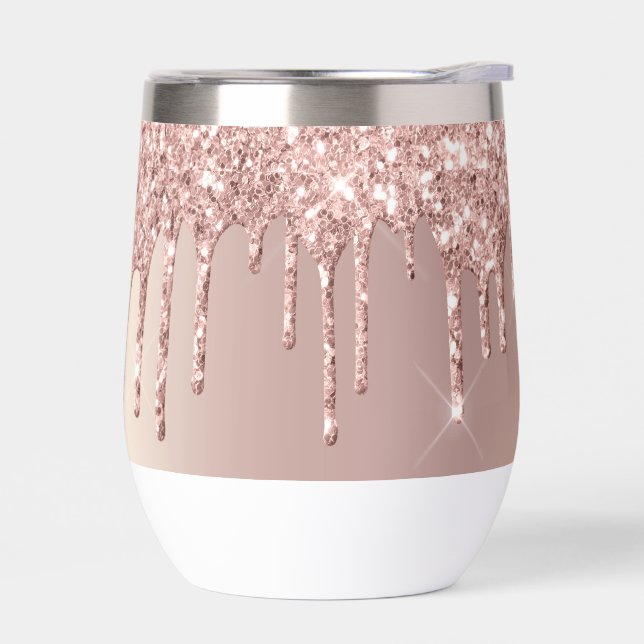 Rose Gold Glitzer Funkelnd Tropfen (Links)