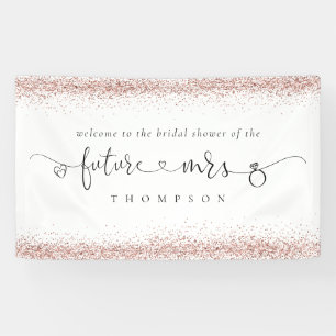 Rose Gold Glitzer Future Frau Welcome Brautparty Banner