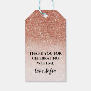 Rose Gold Glitzer Geburtstag Vielen Dank, dass Sie Geschenkanhänger
