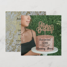 Rose Gold Glitzer Geburtstagskuchen 50. Geburtstag