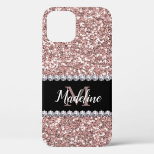 Rose Gold Glitzer & Gemische mit Name und Monogram Case-Mate iPhone Hülle