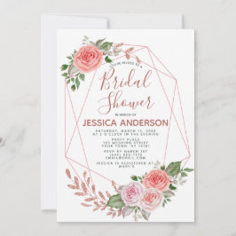 Rose Gold Glitzer Geometrisches Brautparty Einladung