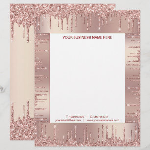 Rose Gold Glitzer Geschäftsbriefvorlage Briefbogen