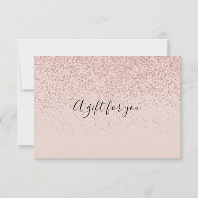 Rose Gold Glitzer Geschenkgutschein (Vorderseite)