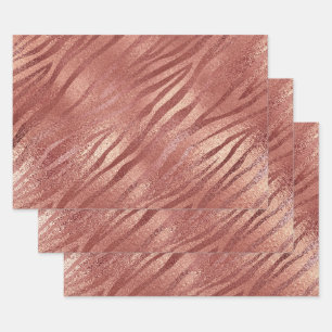 Rose Gold Glitzer Geschenkpapier Set
