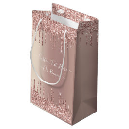 Rose Gold Glitzer Geschenktasche mit benutzerdefin Kleine Geschenktüte