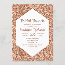Rose Gold Glitzer Glam Bridal Brunch Einladung