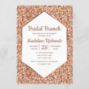 Rose Gold Glitzer Glam Bridal Brunch Einladung