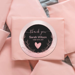 Rose Gold Glitzer Glam Floral Wreath Runder Aufkleber