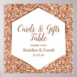 Rose Gold Glitzer Glam Karten und Geschenktische T Poster