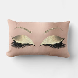 Rose Gold Glitzer Glam Makeup Lashes Sleep Lendenkissen