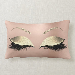 Rose Gold Glitzer Glam Makeup Lashes Sleep Lendenkissen