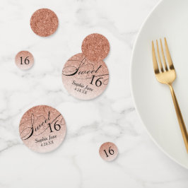 Rose Gold Glitzer Glam Personalisiert Sweet 16 Konfetti