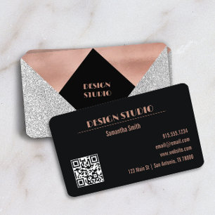 Rose Gold Glitzer Glam Visitenkarte
