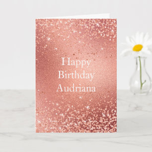 Rose Gold Glitzer Glanz Geburtstag Karte