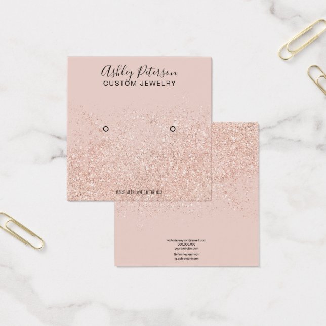 Rose Gold Glitzer Glitzern Ohrring-Anzeige (Büro)
