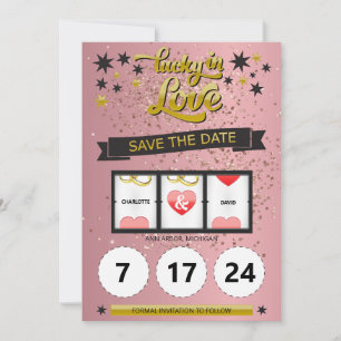 Rose Gold Glitzer Glück in der Liebe Save the Date