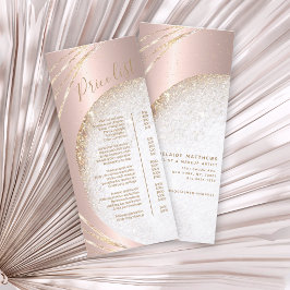 Rose Gold Glitzer Hair Stylist Salon Preisliste Werbekarte