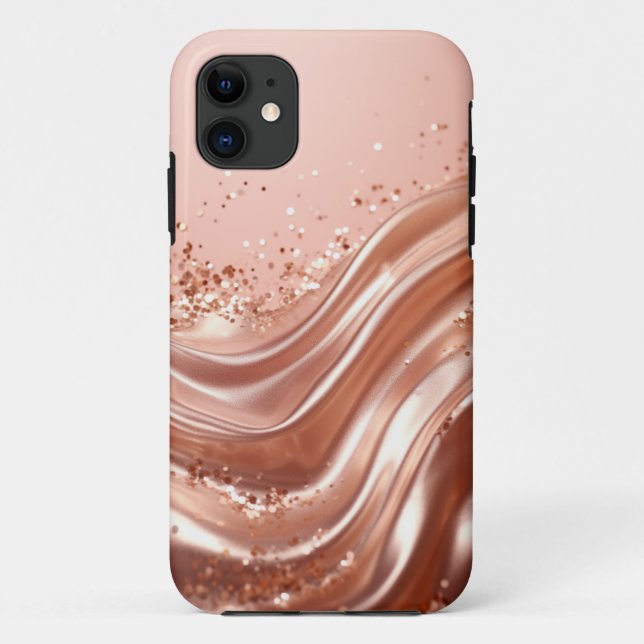 Rose Gold Glitzer Halb - Glitzer Fall Case-Mate iPhone Hülle (Rückseite)