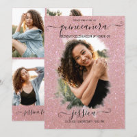 Rose Gold Glitzer Halo Foto Collage Quinceañera