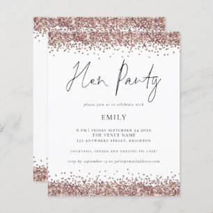 Rose Gold Glitzer Hen Party