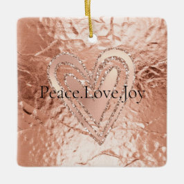 Rose Gold Glitzer Herzenslust Liebe Joziffer Keramikornament