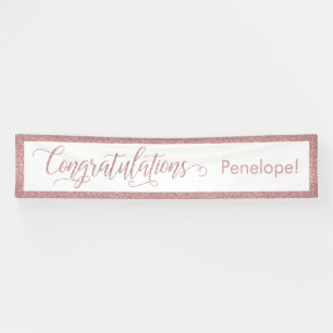 Rose Gold Glitzer Herzlichen Glückwunsch Typograf Banner