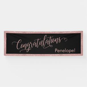 Rose Gold Glitzer Herzlichen Glückwunsch Typografi Banner