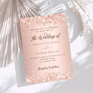 Rose Gold Glitzer Hochzeit Einladung