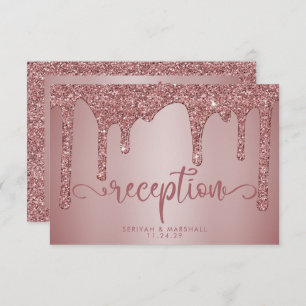 Rose Gold Glitzer Hochzeitsempfehlung Details Begleitkarte