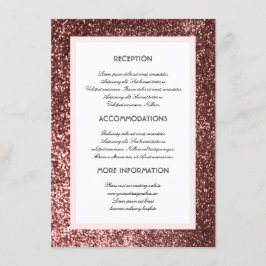 Rose Gold Glitzer Hochzeitsinformationen Gästekart Begleitkarte